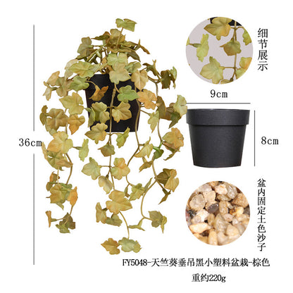 悬挂盆栽组合 家居橱柜盆栽垂条盆景室内装饰绿植仿真盆栽 No50