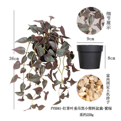 悬挂盆栽组合 家居橱柜盆栽垂条盆景室内装饰绿植仿真盆栽 No50