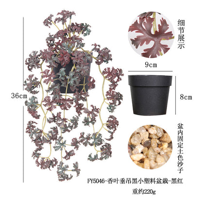 悬挂盆栽组合 家居橱柜盆栽垂条盆景室内装饰绿植仿真盆栽 No50