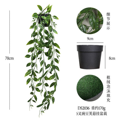 悬挂盆栽组合 家居橱柜盆栽垂条盆景室内装饰绿植仿真盆栽 No50
