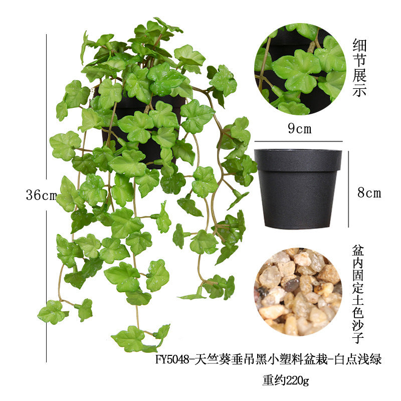 悬挂盆栽组合 家居橱柜盆栽垂条盆景室内装饰绿植仿真盆栽 No50