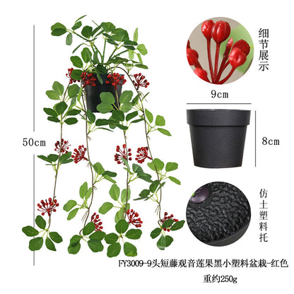 悬挂盆栽组合 家居橱柜盆栽垂条盆景室内装饰绿植仿真盆栽 No50