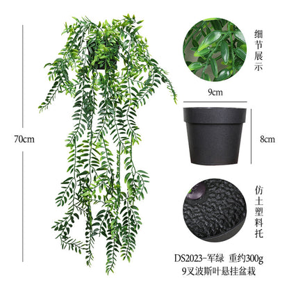 悬挂盆栽组合 家居橱柜盆栽垂条盆景室内装饰绿植仿真盆栽 No50