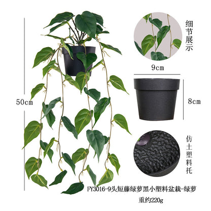 悬挂盆栽组合 家居橱柜盆栽垂条盆景室内装饰绿植仿真盆栽 No50