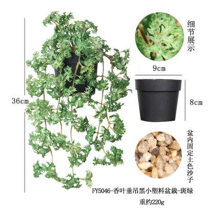 悬挂盆栽组合 家居橱柜盆栽垂条盆景室内装饰绿植仿真盆栽 No50