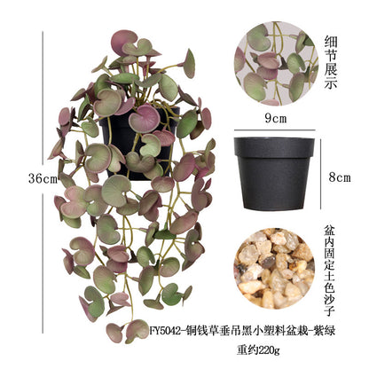 悬挂盆栽组合 家居橱柜盆栽垂条盆景室内装饰绿植仿真盆栽 No50