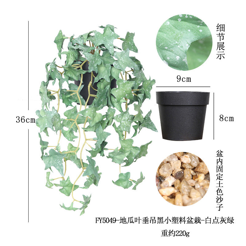 悬挂盆栽组合 家居橱柜盆栽垂条盆景室内装饰绿植仿真盆栽 No50
