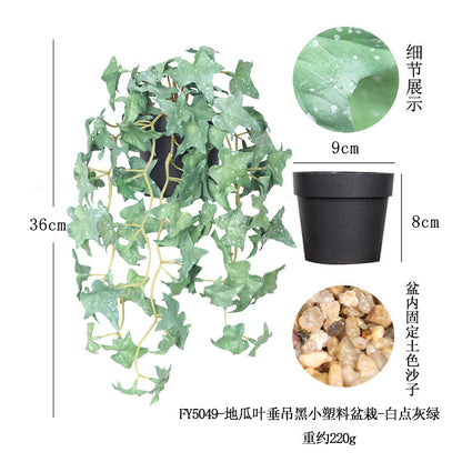 悬挂盆栽组合 家居橱柜盆栽垂条盆景室内装饰绿植仿真盆栽 No50