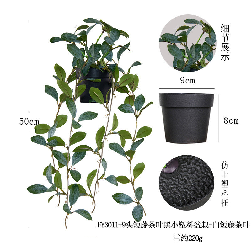 悬挂盆栽组合 家居橱柜盆栽垂条盆景室内装饰绿植仿真盆栽 No50