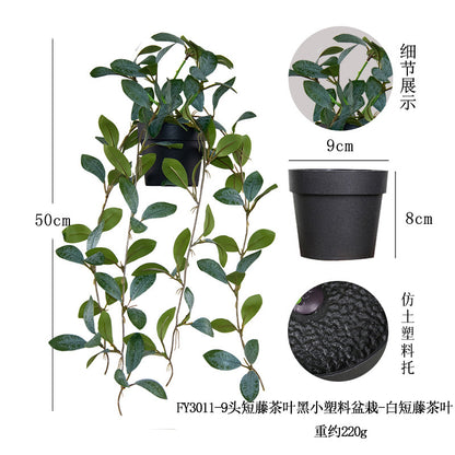 悬挂盆栽组合 家居橱柜盆栽垂条盆景室内装饰绿植仿真盆栽 No50