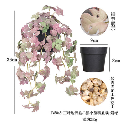 悬挂盆栽组合 家居橱柜盆栽垂条盆景室内装饰绿植仿真盆栽 No50