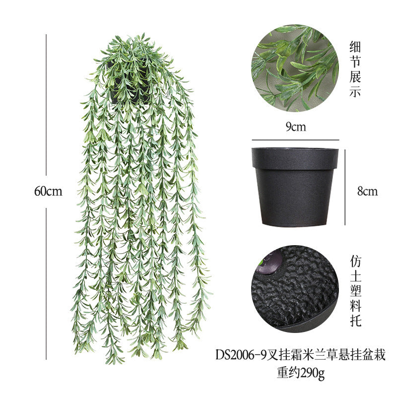 悬挂盆栽组合 家居橱柜盆栽垂条盆景室内装饰绿植仿真盆栽 No50
