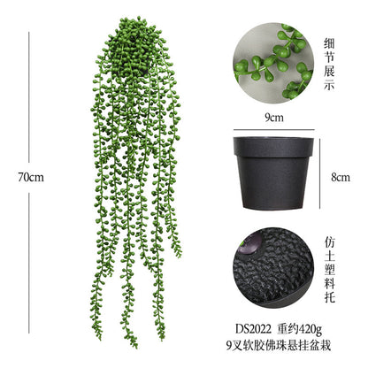 悬挂盆栽组合 家居橱柜盆栽垂条盆景室内装饰绿植仿真盆栽 No50