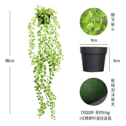 悬挂盆栽组合 家居橱柜盆栽垂条盆景室内装饰绿植仿真盆栽 No50
