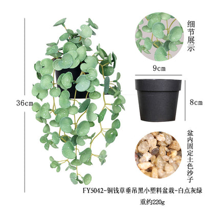 悬挂盆栽组合 家居橱柜盆栽垂条盆景室内装饰绿植仿真盆栽 No50