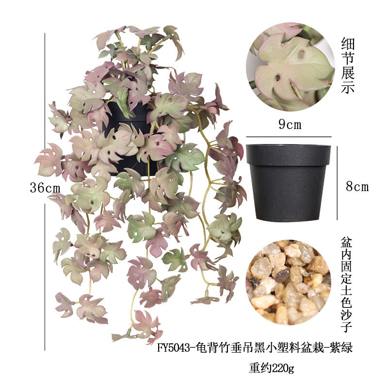 悬挂盆栽组合 家居橱柜盆栽垂条盆景室内装饰绿植仿真盆栽 No50
