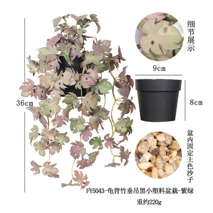 悬挂盆栽组合 家居橱柜盆栽垂条盆景室内装饰绿植仿真盆栽 No50