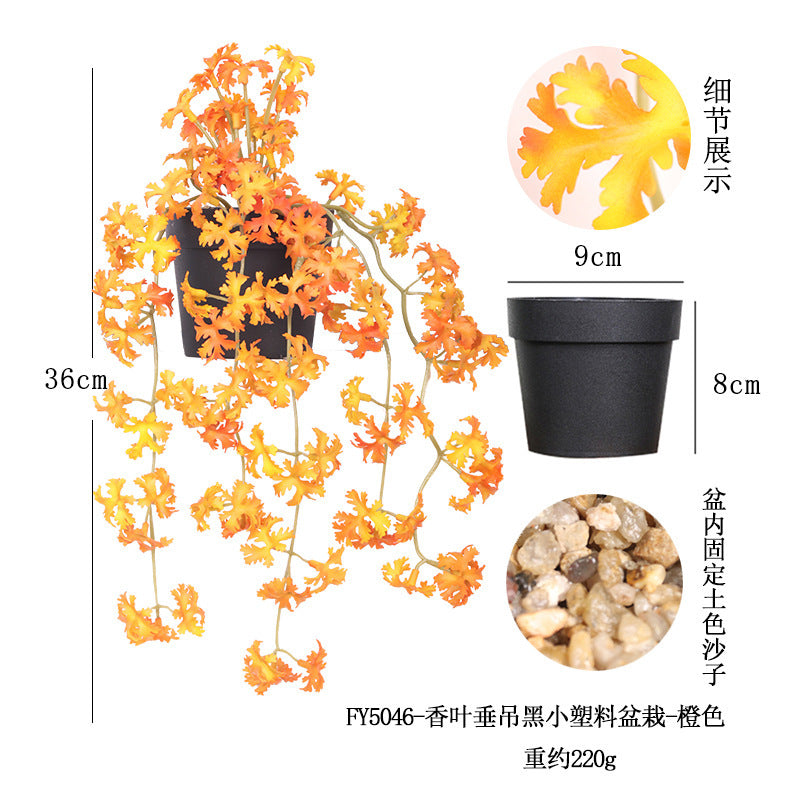 悬挂盆栽组合 家居橱柜盆栽垂条盆景室内装饰绿植仿真盆栽 No50