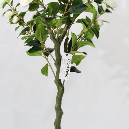 150cm Artificial Camellia Tree White Blooms Non-Detachable Faux Plant