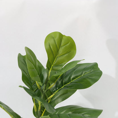 45cm Green Artificial Fiddle Leaf Fig Plant with 9 Lifelike Leaves Bendable Stem