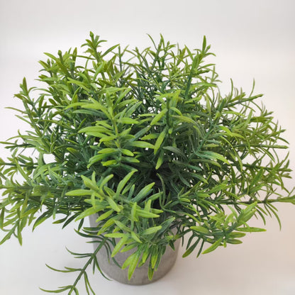 20cm Artificial Rosemary Plant in Concrete Pot - Lifelike Greenery for Home Decor