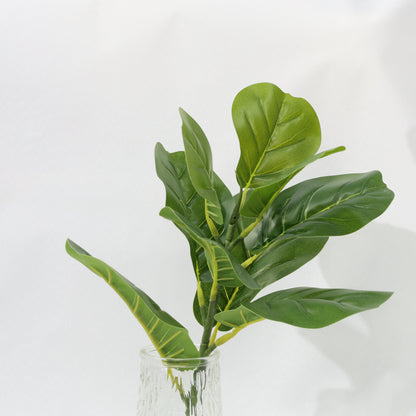 45cm Green Artificial Fiddle Leaf Fig Plant with 9 Lifelike Leaves Bendable Stem