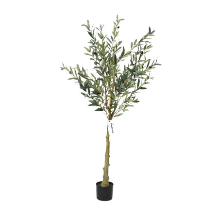 Olivo Artificiale Verde Smontabile 150cm, Pianta Finta in Plastica in Vaso per Decorazione Moderna Casa Ufficio Natale