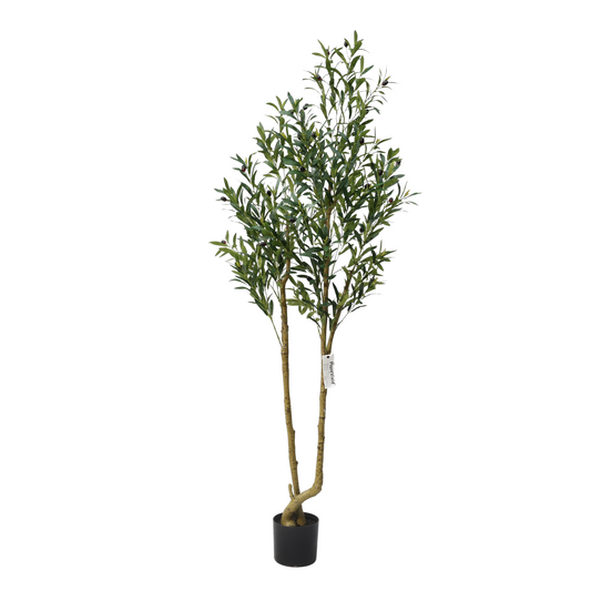 120cm Curved Trunk Artificial Olive Tree Detachable Potted Green Tree