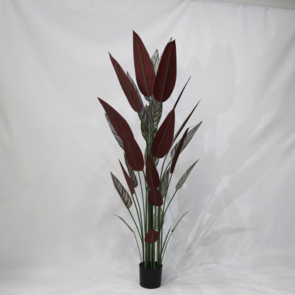 180cm Faux Cordyline Purple Leaf Artificial Plant with Sturdy Stem