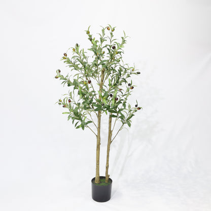 120cm Green Faux Olive tree Dual Canopy Artificial Olive Tree Potted