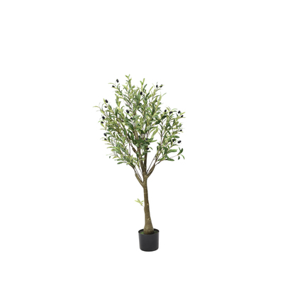 Olivo Artificiale Smontabile 120cm con Frutti Finti, Pianta Finta Verde in Vaso per Decorazione Casa Ufficio Natale
