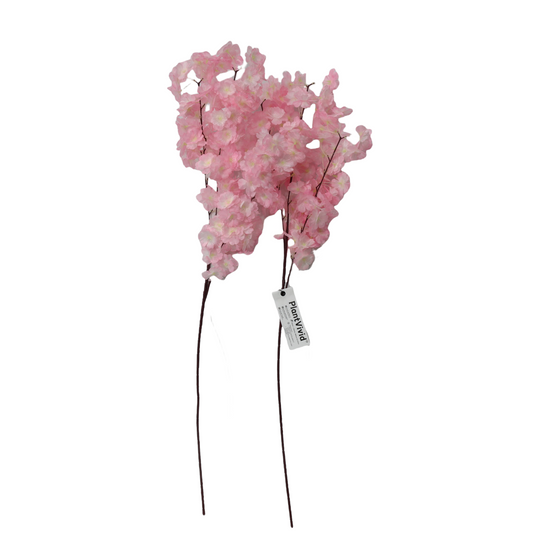 2 Pcs 95cm pink plastic artificial cherry blossom branches