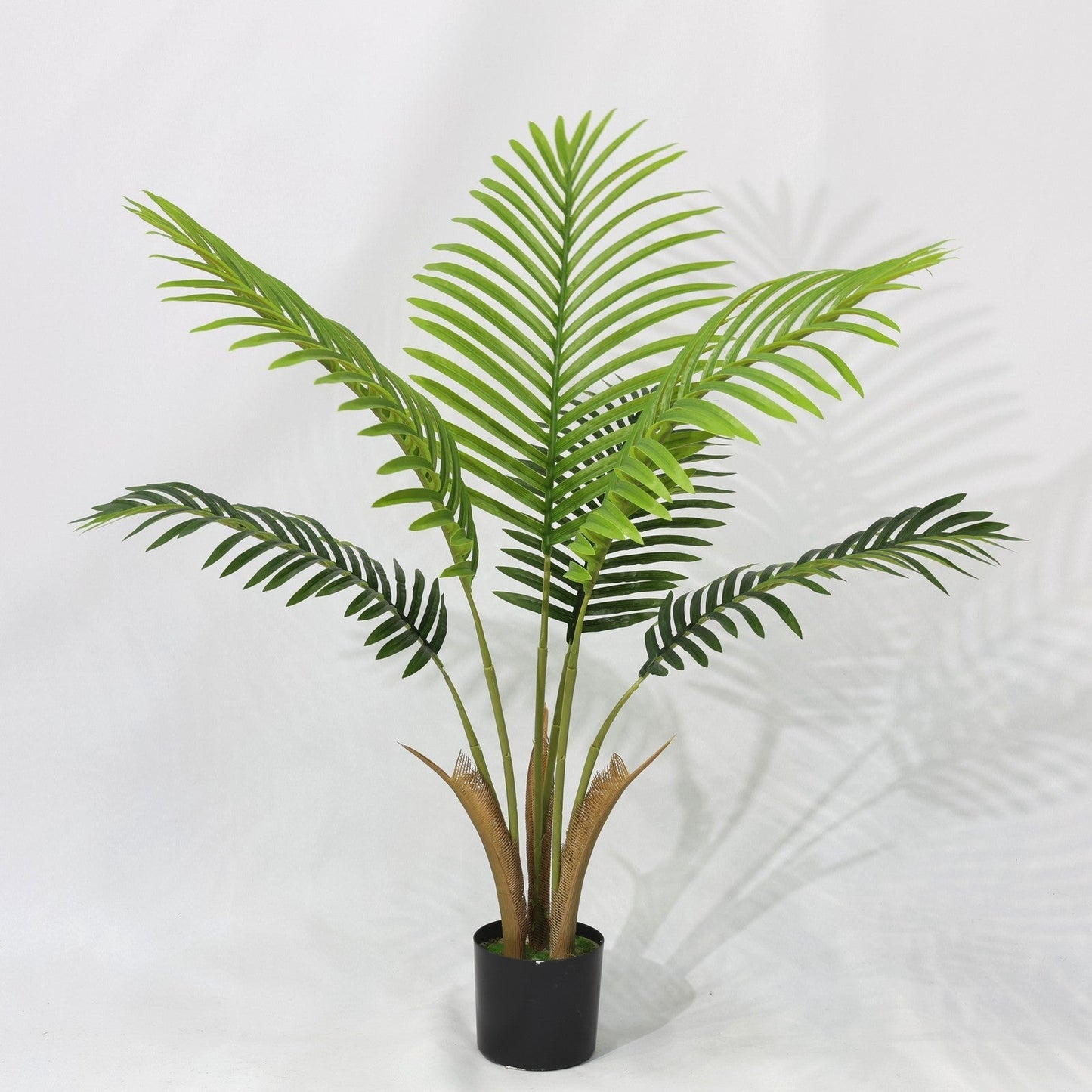 Palma Artificiale 90cm, Pianta Finta Tropicale Verde in Vaso con Foglie in Plastica per Decorazione Casa Natale