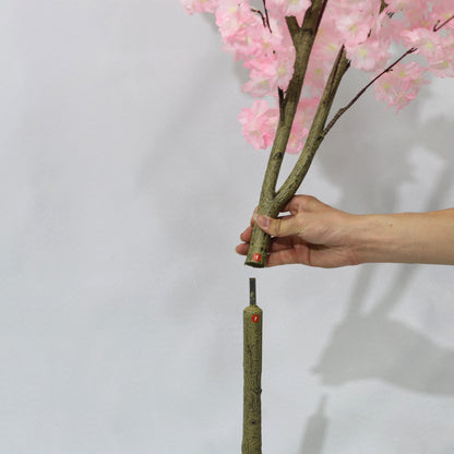 120cm Potted Pink Cherry Blossom Tree Artificial Flowers Plant