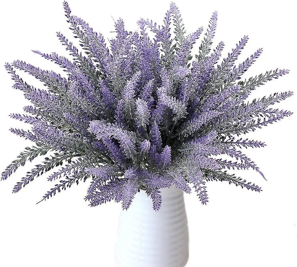 Artificial Plant 8 Bundles Beautiful Purple Lavender Bouquet without vases