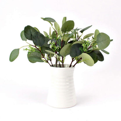 12pcs Eucalyptus with flowers artificial plant