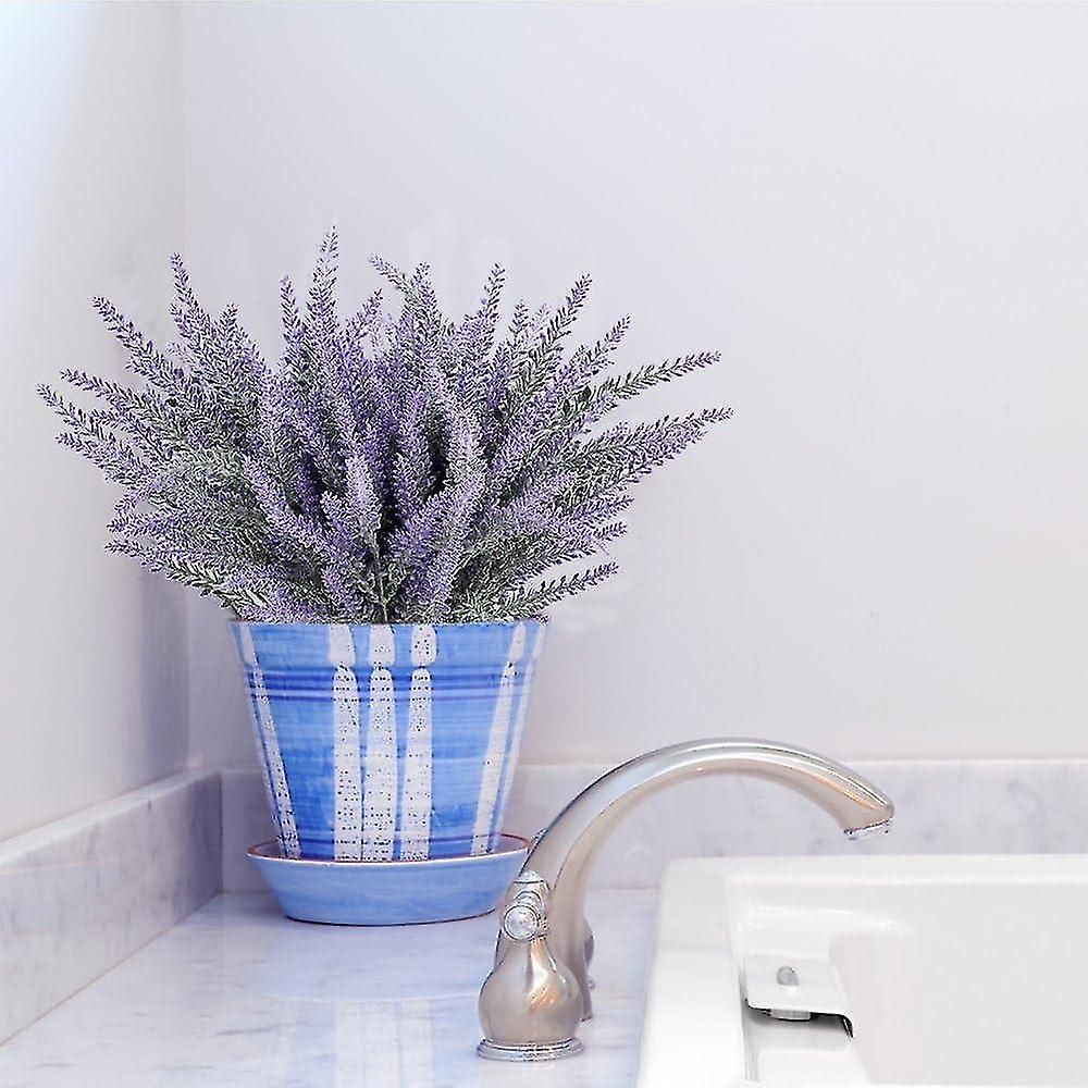 Artificial Plant 8 Bundles Beautiful Purple Lavender Bouquet without vases