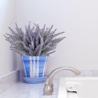 Artificial Plant 8 Bundles Beautiful Purple Lavender Bouquet without vases